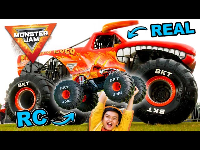 Monster Jam Mega RC Race 🔥 Monster Truck Driver vs Kids - Revved Up Recaps