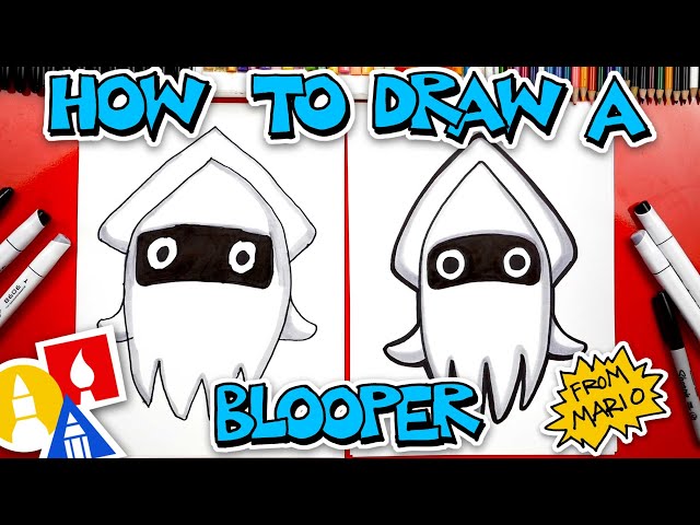 How To Draw A Blooper Squid From Mario
