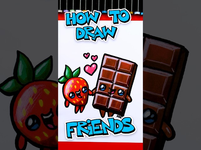 How To Draw Friends A Strawberry And Chocolate 🍓 🍫 #artforkidshub
