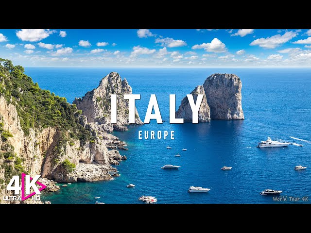 FLYING OVER ITALY( 4K UHD ) - Relaxing Music Along With Beautiful Nature Videos (4K Video Ultra HD)