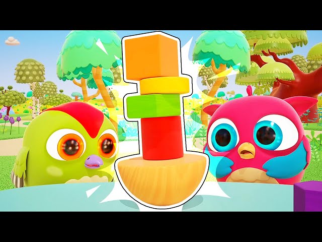 A new game for Hop Hop the owl. Baby birds play with toys for kids. Baby cartoons for kids.
