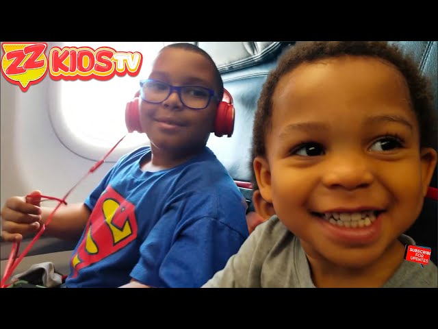 Zontay Familiy's First Time In An Airplane! ZZ Kids TV Travels To California