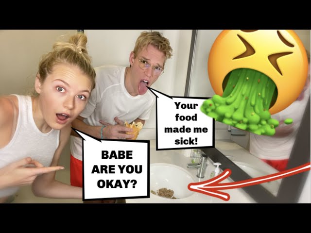 THROWING UP from my Girlfriend's cooking *PRANK*