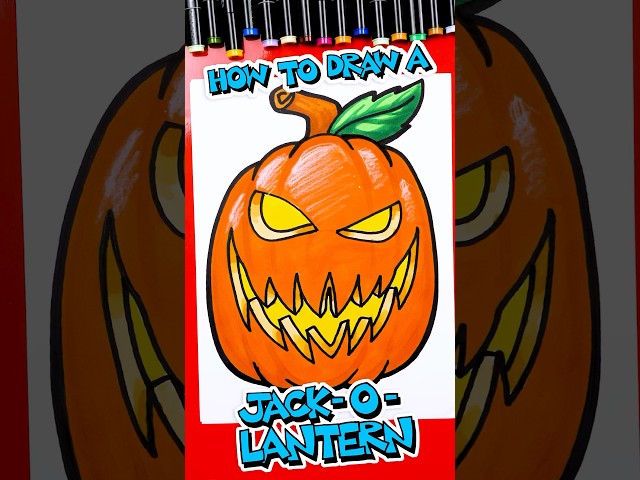 How to draw a cool Jack-o-lantern 🎃 #artforkidshub #howtodraw