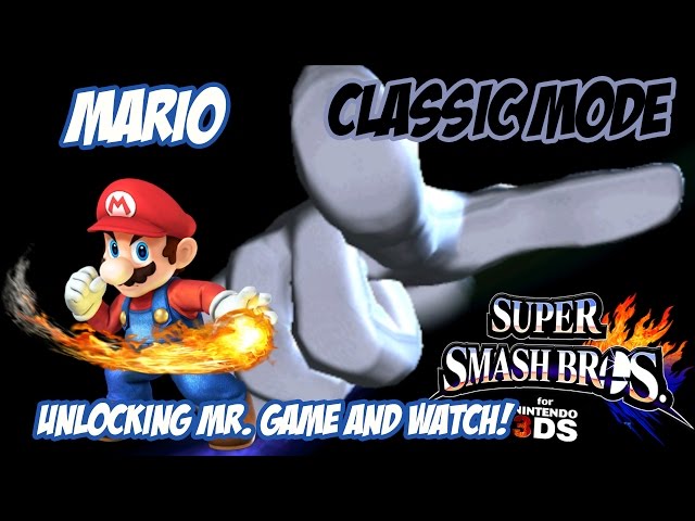 Unlocking Mr. Game and Watch! - Super Smash Bros. for 3DS! [Classic - Mario]