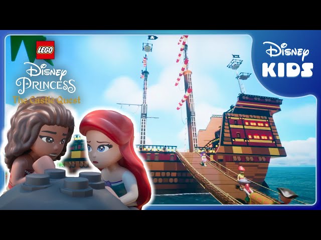 Moana and Ariel Find a Pirate Ship 🏴‍☠️ | LEGO Disney Princess: The Castle Quest | Disney Kids