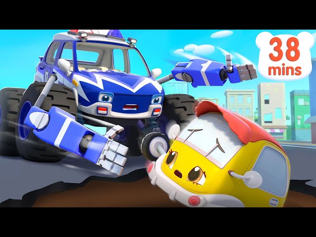 Police Car Saves Baby Car | Safety Cartoon | Monster Truck | Car Cartoon | Kids Songs | BabyBus