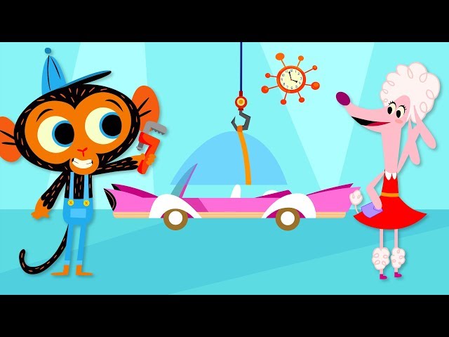 Ms. Poodle's Hairy Car Situation | Mr. Monkey, Monkey Mechanic | Cartoon For Kids