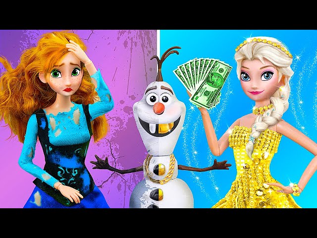 Broke Anna and Rich Elsa Became Moms! 33 Frozen Hacks