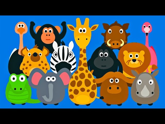 Learning Wild Animals for Kids - Teaching Animals Video for Toddlers - Stacking Tsum Tsum Style