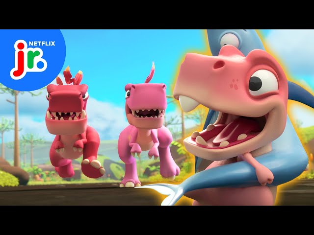 Baby T-Rex's Swordfish SNACK 🐟 🦖 Bad Dinosaurs | Netflix Jr