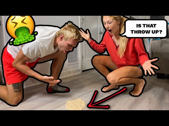 Throw up PRANK on Girlfriend!! *BAD REACTION*