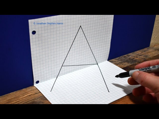 How To Draw Letter A / 3D TRICK ART on Graph Paper / Easy For Beginners