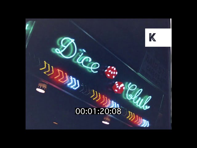 1970s Lebanon, Beirut at Night, Neon Signs, 35mm