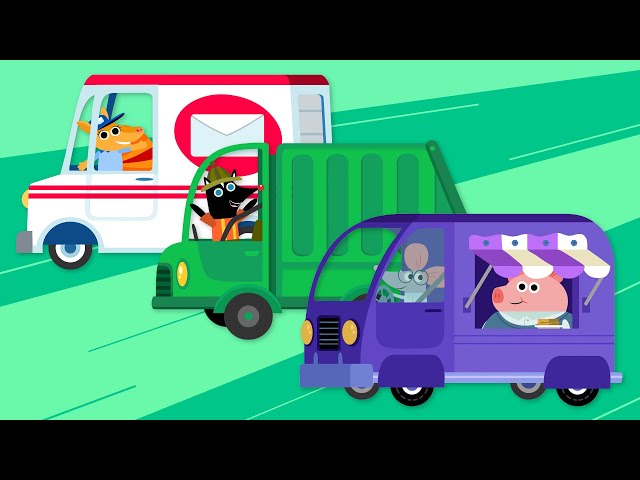 Mr. Monkey, Monkey Mechanic Fixes Up Trucks! Garbage Trucks, Mail Trucks + More!