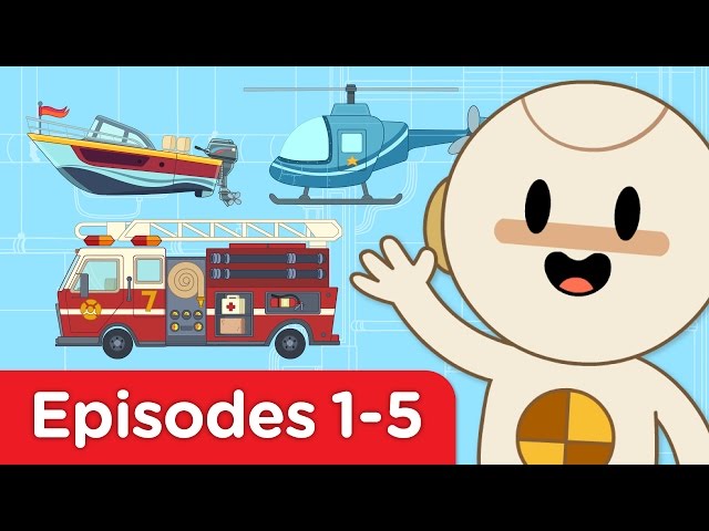 Finley's Factory | Car, Bus, Helicopter, Firetruck, Motorboat | Full Episodes 1- 5