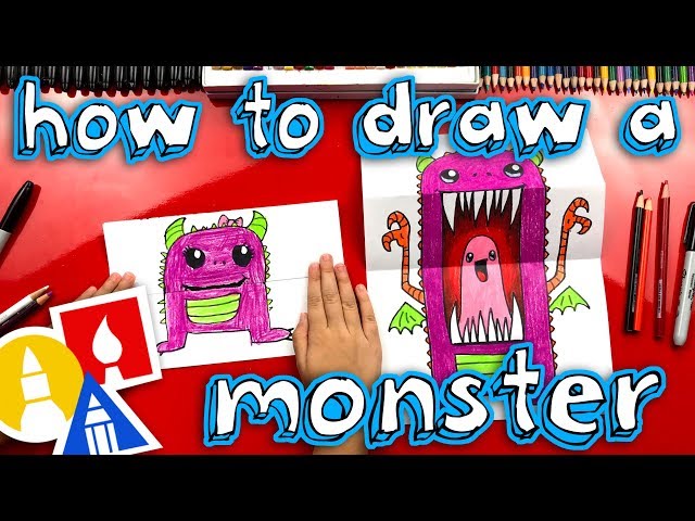 How To Draw A Scary Cute Monster (Folding Surprise)