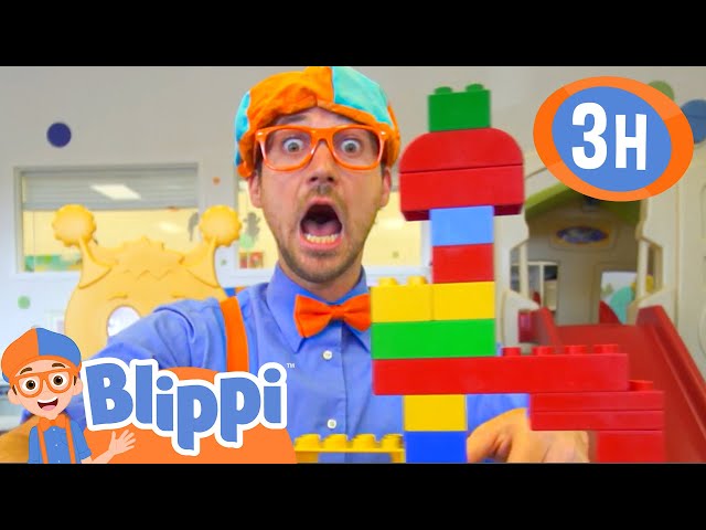 Blippi Plays with Toys in an Indoor Playground! | 3 HOURS OF BLIPPI TOYS!