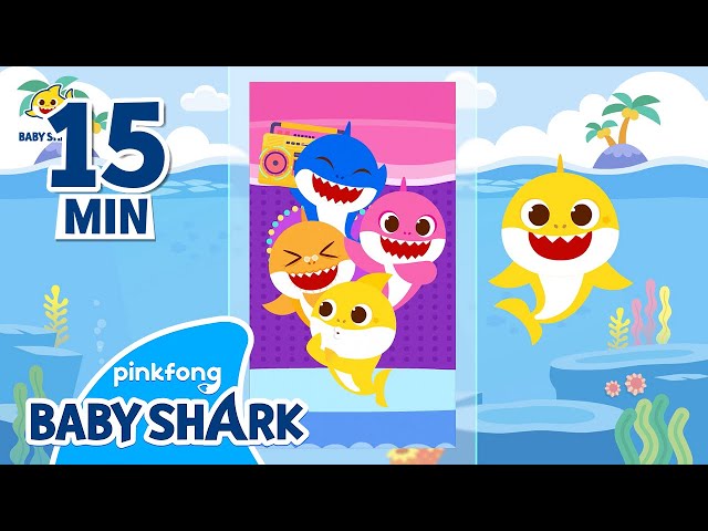 [15MIN] Shark Family Dance Party #shorts | +Compilation | Best Shorts | Baby Shark Official