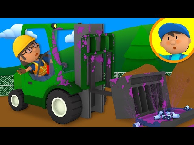 Forklift Bumps into a Bulldozer | Carl's Car Wash | Cartoon For Kids