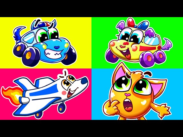 Baby Cars Jobs Song 🚓 Police Car, Ambulance and Astronaut Cat 🚑 Kids Songs