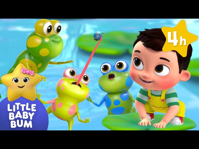 Five Little Speckled Frogs ⭐ Four Hours of Nursery Rhymes by LittleBabyBum