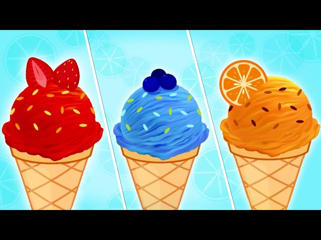 🌈🍇🍊 Fresh Fruit Ice Cream Surprise! Fun Learning Colors For Toddlers 🍋🍓🫐