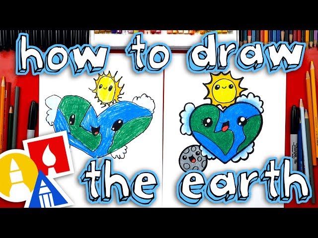 How To Draw The Earth As A Heart 🌎❤️
