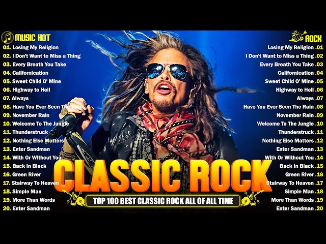 Best Classic Rock 70s 80s 90s Collection🔥🔥Queen, ACDC, Aerosmith, Bon Jovi, Guns N Roses, Metallica