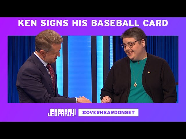 Ken Signs His Baseball Card | Overheard on Set | JEOPARDY!