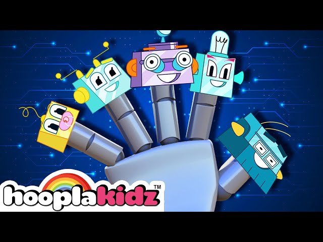 Robot Finger Family | HooplaKidz Nursery Rhymes