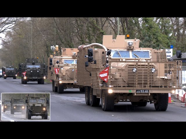 British Army patrol vehicles convoy through Southampton during NATO exercise 🪖