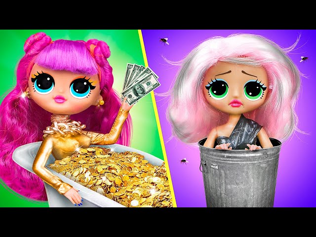 Rich Doll vs Broke Doll / 10 DIY Barbie Ideas