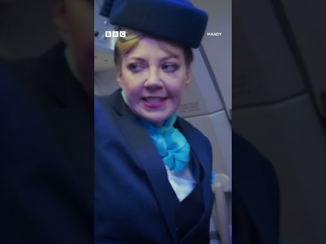 It's hard work being a flight attendant 😂  - BBC