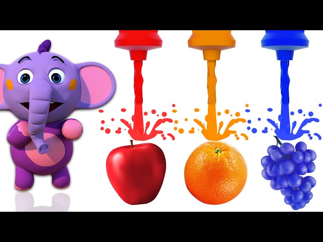 Learn Colors With Fruits - Painting Balls Art Activity for Kids | Kent The Elephant Hindi