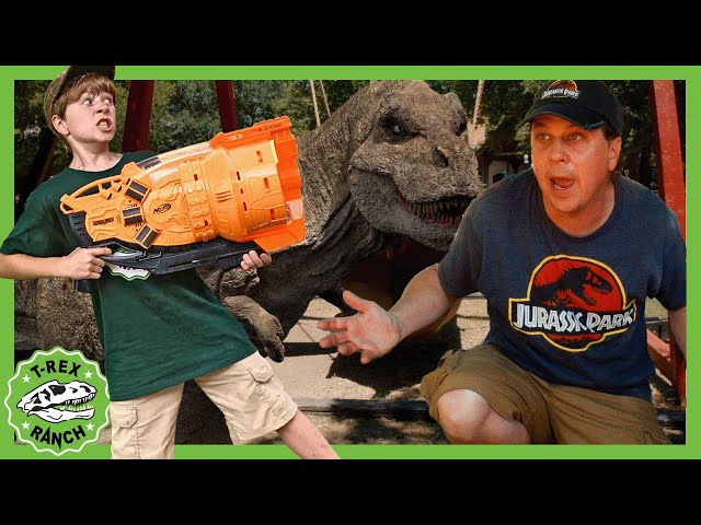 Giant Dinosaur Showdown at Renaissance Festival Theme Park 🦖 🎆 | T-Rex Ranch Dinosaur Videos