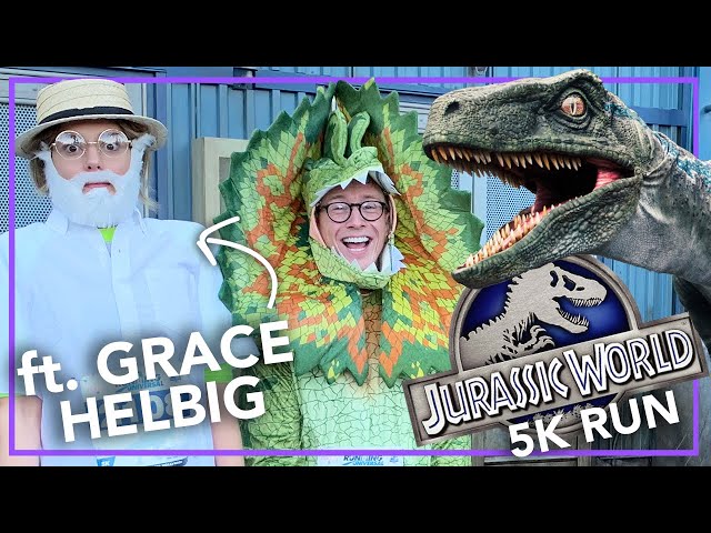 Two Idiots Run the Jurassic World 5k In Costume (ft. Grace Helbig)