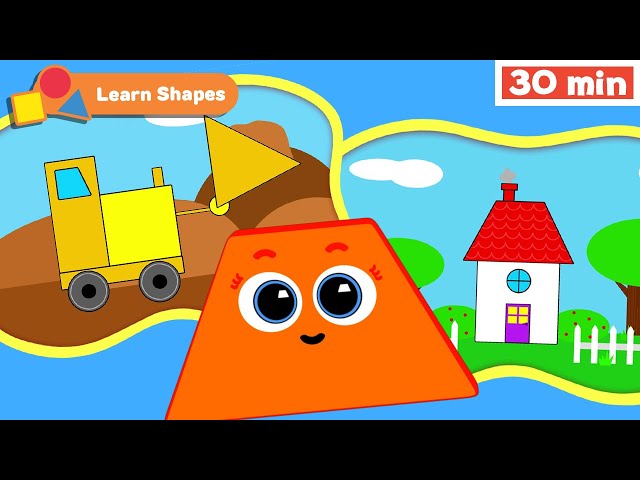 Shapes School | Educational videos for Babies | Learn Shapes for kids | Tractor + | First University