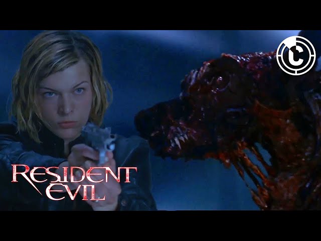 Resident Evil | Alice Fights Off Zombie Dogs | CineClips