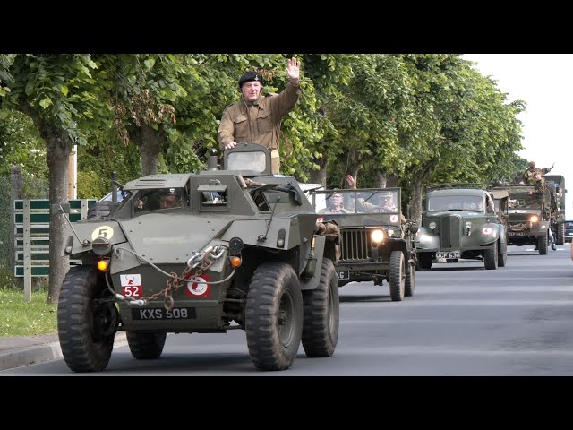 Military convoy enters British Normandy Memorial | Other vehicles near Gold Beach 🇬🇧 🇫🇷 🇨🇦 🇺🇸 🇳🇴 🇳🇱