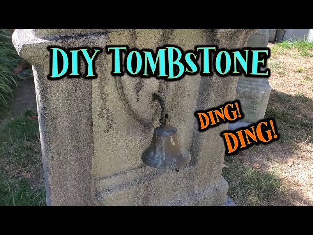 We made a Haunted RINGING BELL TOMBSTONE! DIY Halloween Prop