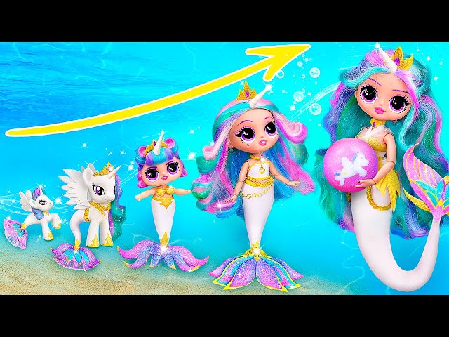 Celestia the Mermaid Growing Up! 30 Unicorn LOL OMG DIYs