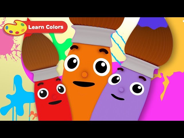 Learn Colors for Babies w Petey Paintbrush | Early Learning Videos for Baby Brain Development