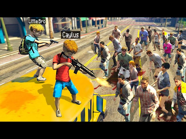 MASSIVE ZOMBIE HOARD Chases KIDS In GTA 5 RP.. (Mods)