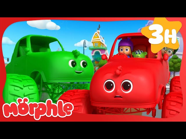 Green vs Red Monster Trucks! | Morphle | Fun Cartoon Videos | Kids Animation