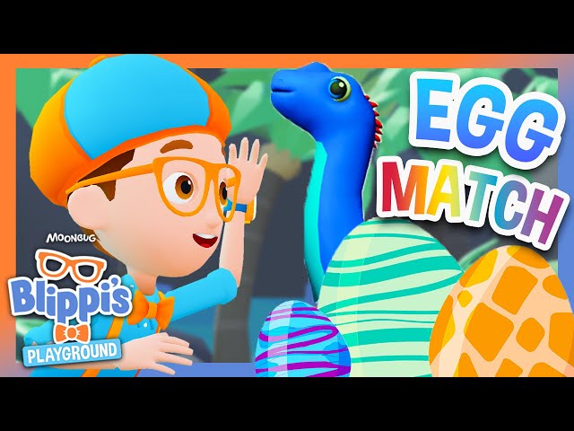 Blippi Plays Dino Egg Color Match | Blippi Plays Roblox! | Educational Gaming Videos