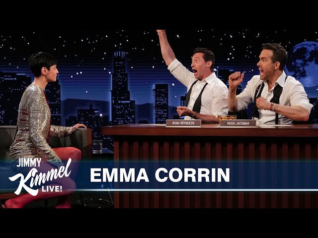 Guest Hosts Ryan Reynolds & Hugh Jackman Interview Emma Corrin