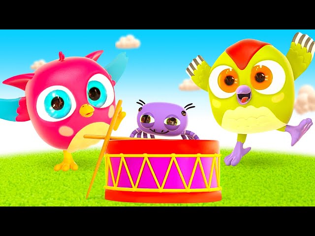 Learn musical instruments with Peck Peck the Woodpecker & Hop Hop the Owl | Baby cartoons.