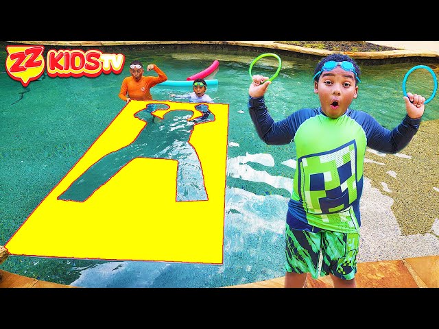 Jumping Through Impossible Shapes Challenge with ZZ Kids TV
