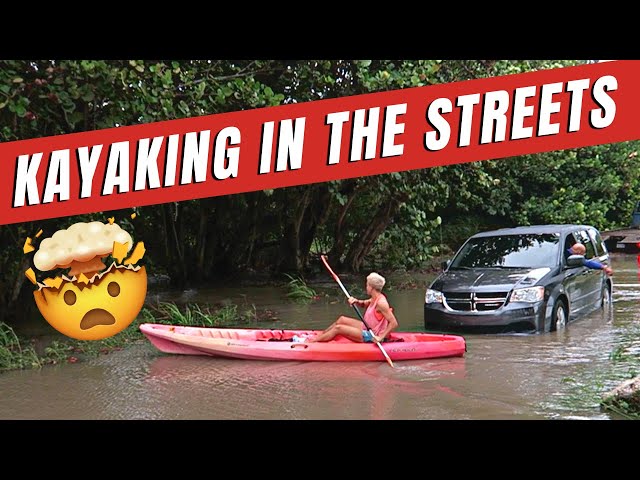 KAYAKING In The STREETS - Hurricane Tammy | Vlog #2